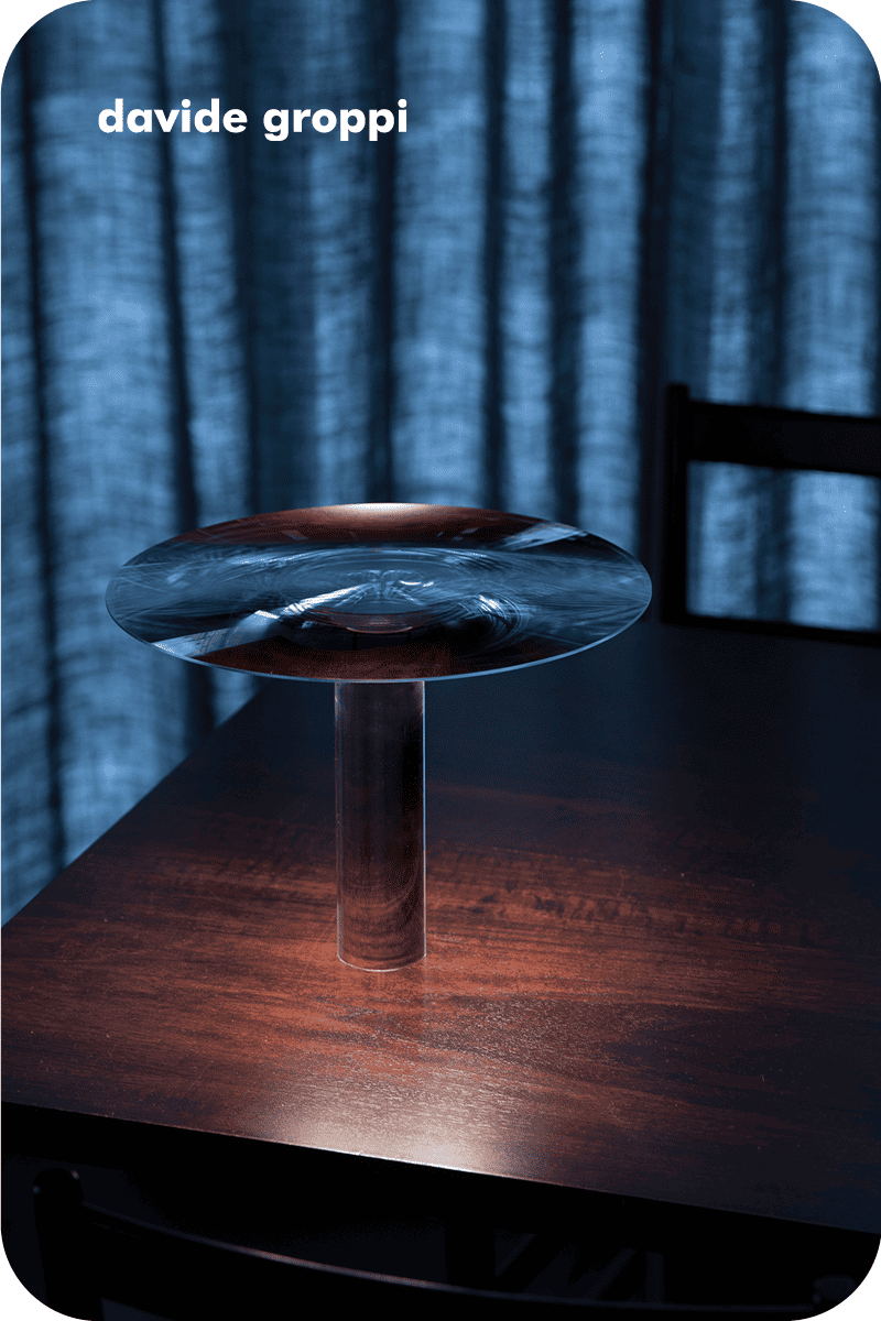 Milan of VIS A VIS: LED rechargeable methacrylate table lamp By DAVIDE GROPPI