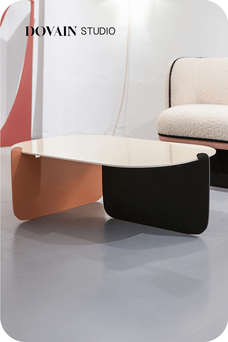 BALEEN: Rectangular metal coffee table By Dovain Studio