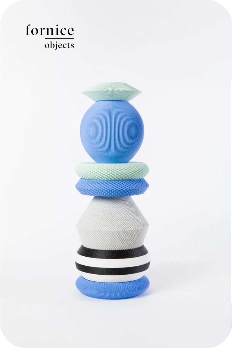 Design exhibition of TOTEM: PLA vase By Fornice Objects